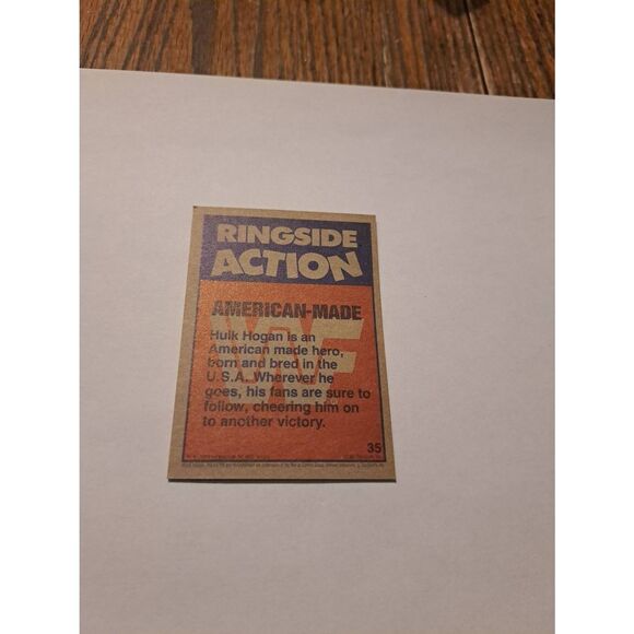 1987 Topps WWF Hulk Hogan #35 American Made Wrestling Trading Card Vintage - Picture 2 of 2